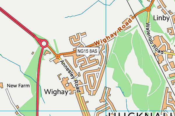 NG15 8AS map - OS VectorMap District (Ordnance Survey)