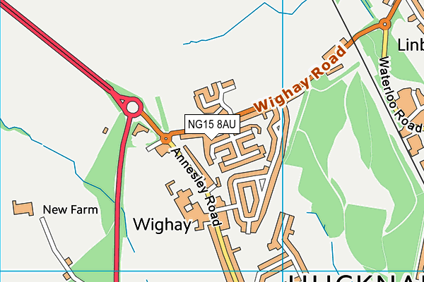 NG15 8AU map - OS VectorMap District (Ordnance Survey)
