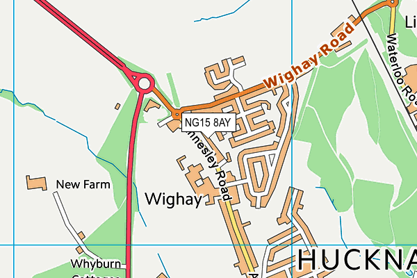 NG15 8AY map - OS VectorMap District (Ordnance Survey)