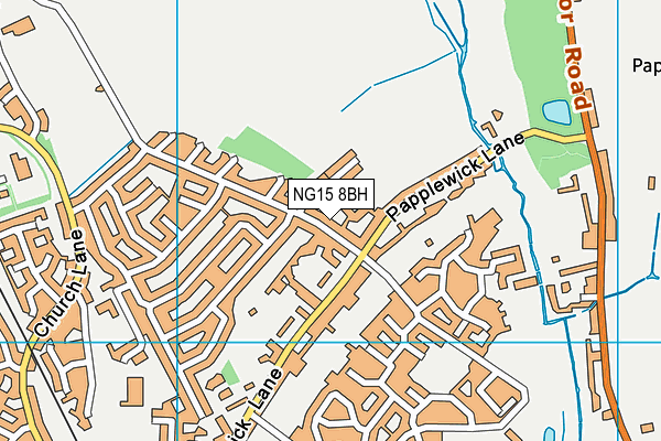 NG15 8BH map - OS VectorMap District (Ordnance Survey)