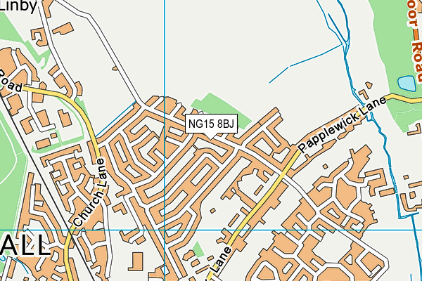 NG15 8BJ map - OS VectorMap District (Ordnance Survey)
