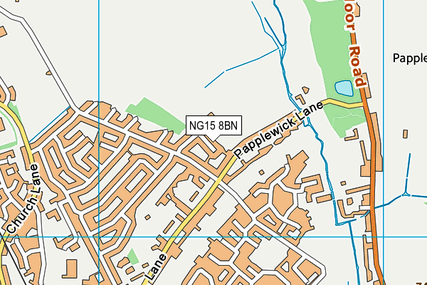 NG15 8BN map - OS VectorMap District (Ordnance Survey)