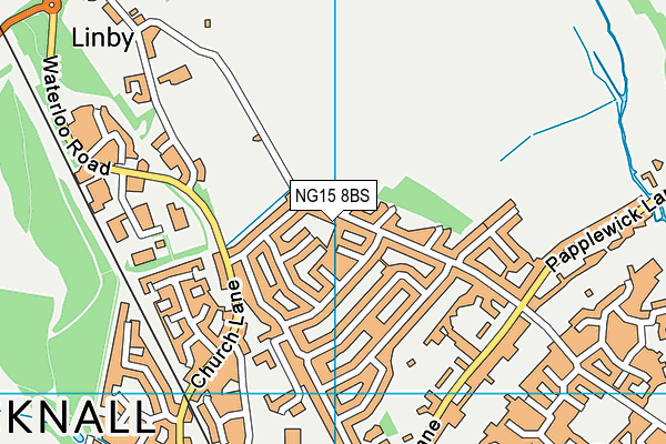 NG15 8BS map - OS VectorMap District (Ordnance Survey)
