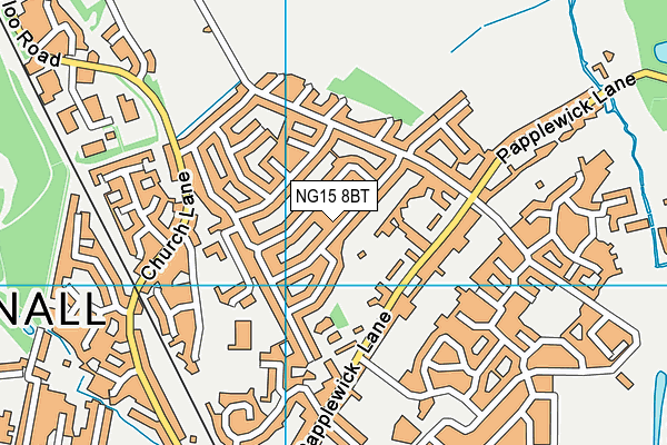 NG15 8BT map - OS VectorMap District (Ordnance Survey)