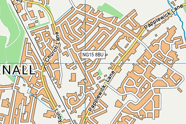 NG15 8BU map - OS VectorMap District (Ordnance Survey)