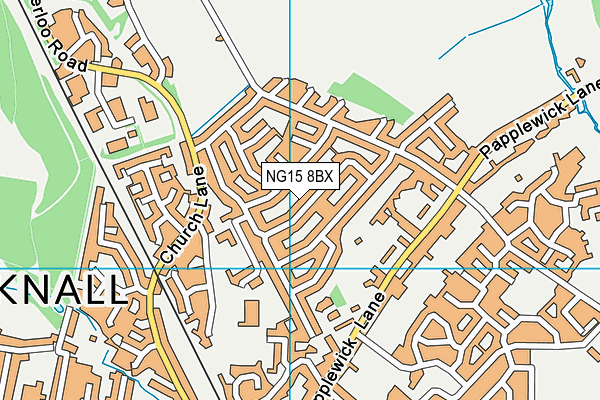 NG15 8BX map - OS VectorMap District (Ordnance Survey)