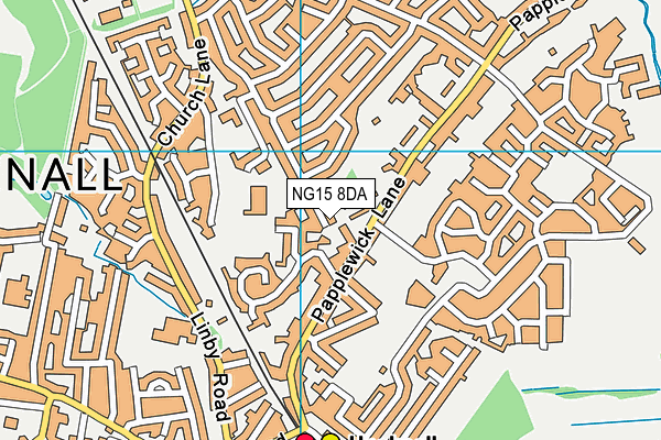 NG15 8DA map - OS VectorMap District (Ordnance Survey)