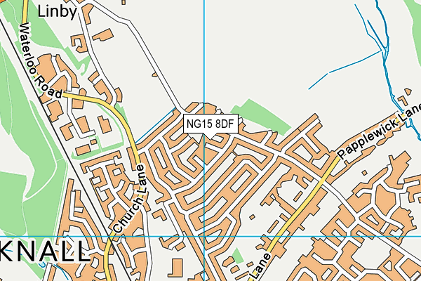 NG15 8DF map - OS VectorMap District (Ordnance Survey)