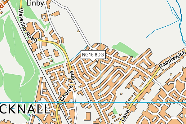 NG15 8DG map - OS VectorMap District (Ordnance Survey)