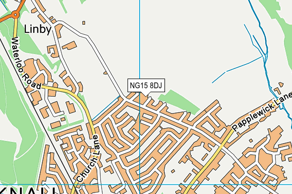 NG15 8DJ map - OS VectorMap District (Ordnance Survey)