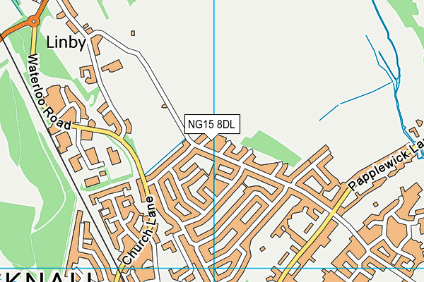 NG15 8DL map - OS VectorMap District (Ordnance Survey)