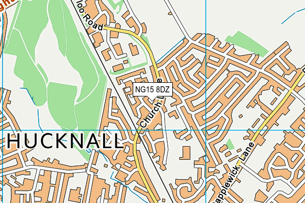 NG15 8DZ map - OS VectorMap District (Ordnance Survey)