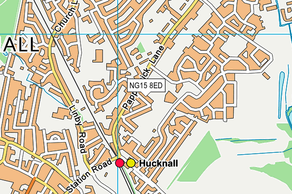 NG15 8ED map - OS VectorMap District (Ordnance Survey)