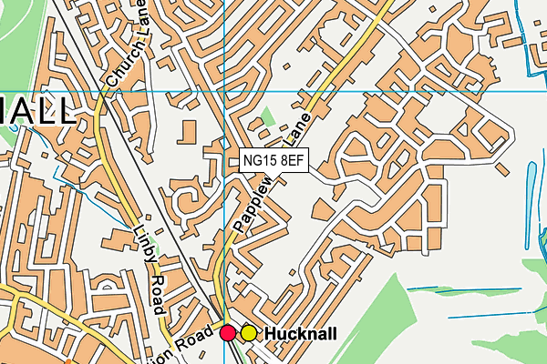 NG15 8EF map - OS VectorMap District (Ordnance Survey)