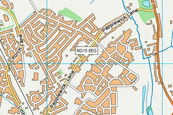 NG15 8EG map - OS VectorMap District (Ordnance Survey)