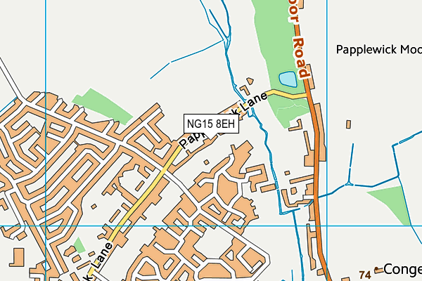 NG15 8EH map - OS VectorMap District (Ordnance Survey)