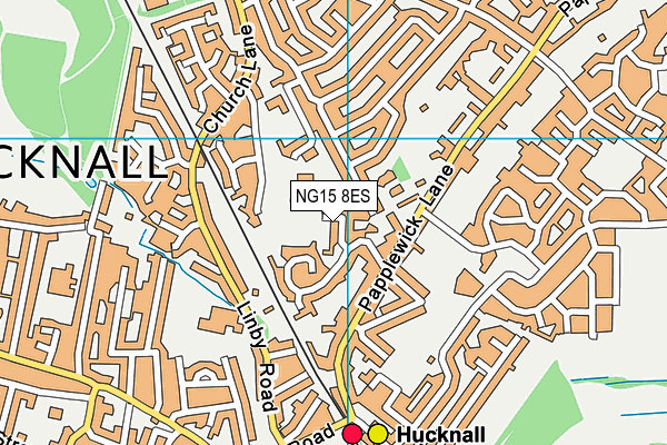 NG15 8ES map - OS VectorMap District (Ordnance Survey)