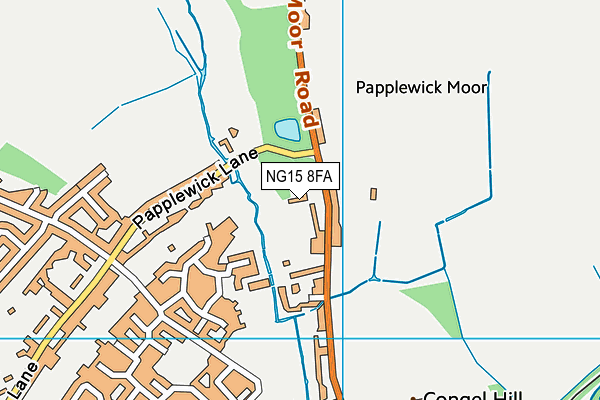 NG15 8FA map - OS VectorMap District (Ordnance Survey)