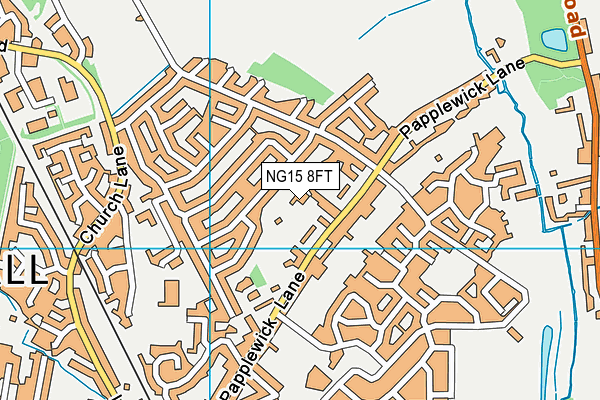 NG15 8FT map - OS VectorMap District (Ordnance Survey)