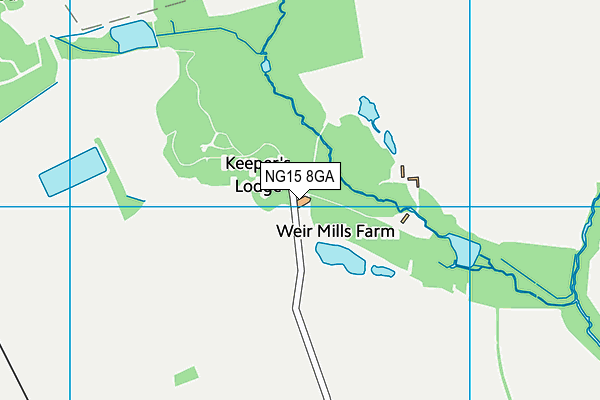 NG15 8GA map - OS VectorMap District (Ordnance Survey)