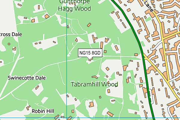NG15 8GD map - OS VectorMap District (Ordnance Survey)