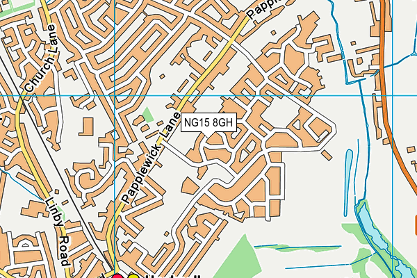 NG15 8GH map - OS VectorMap District (Ordnance Survey)
