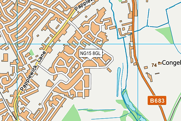 NG15 8GL map - OS VectorMap District (Ordnance Survey)