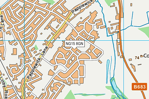 NG15 8GN map - OS VectorMap District (Ordnance Survey)