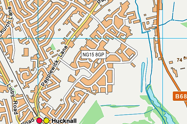 NG15 8GP map - OS VectorMap District (Ordnance Survey)