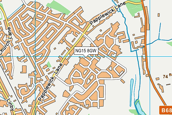 NG15 8GW map - OS VectorMap District (Ordnance Survey)