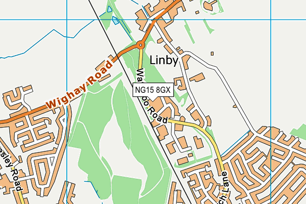 NG15 8GX map - OS VectorMap District (Ordnance Survey)