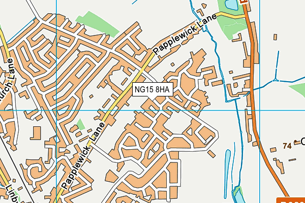 NG15 8HA map - OS VectorMap District (Ordnance Survey)