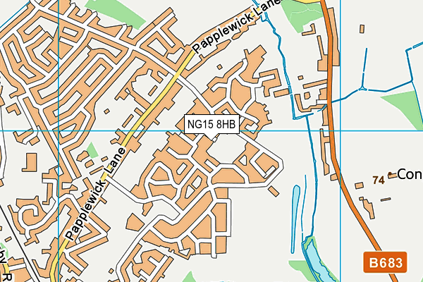 NG15 8HB map - OS VectorMap District (Ordnance Survey)