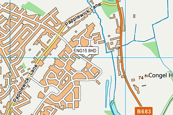 NG15 8HD map - OS VectorMap District (Ordnance Survey)