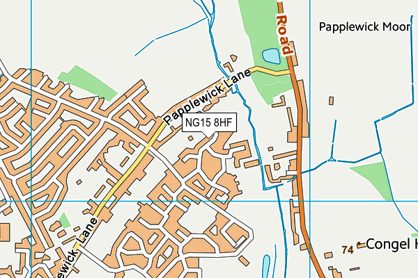 NG15 8HF map - OS VectorMap District (Ordnance Survey)