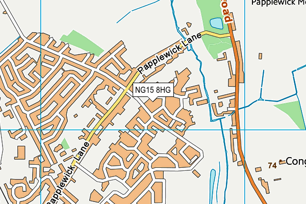 NG15 8HG map - OS VectorMap District (Ordnance Survey)