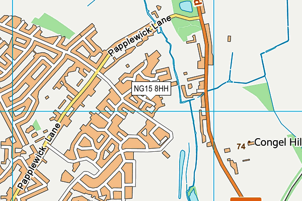 NG15 8HH map - OS VectorMap District (Ordnance Survey)