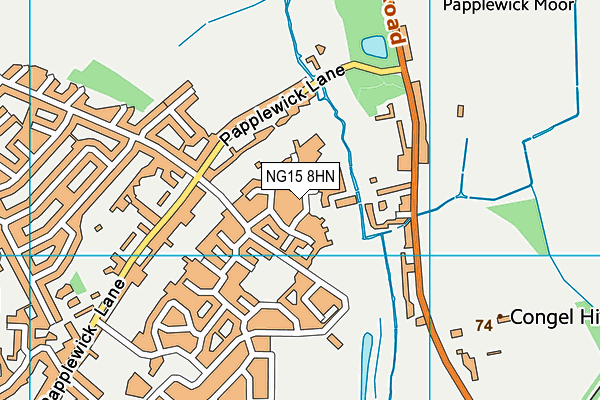 NG15 8HN map - OS VectorMap District (Ordnance Survey)