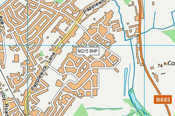 NG15 8HP map - OS VectorMap District (Ordnance Survey)