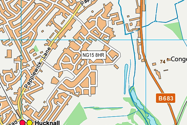NG15 8HR map - OS VectorMap District (Ordnance Survey)