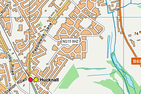 NG15 8HZ map - OS VectorMap District (Ordnance Survey)
