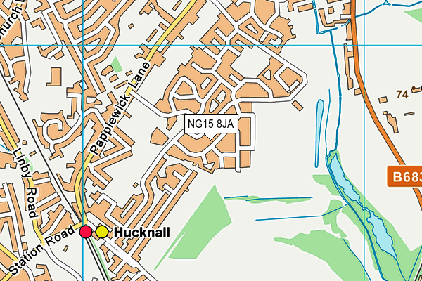 NG15 8JA map - OS VectorMap District (Ordnance Survey)