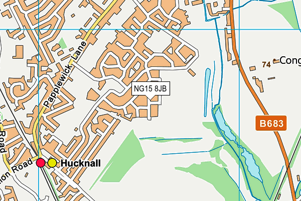 NG15 8JB map - OS VectorMap District (Ordnance Survey)
