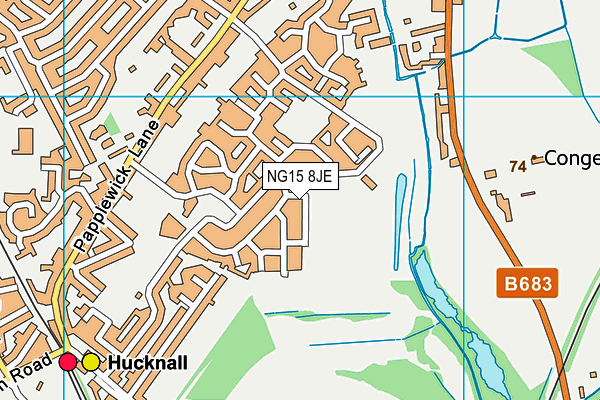 NG15 8JE map - OS VectorMap District (Ordnance Survey)