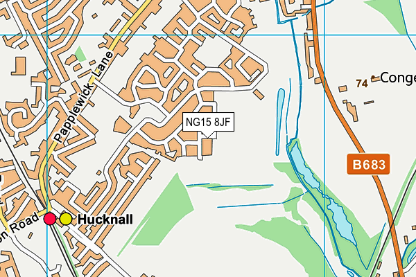 NG15 8JF map - OS VectorMap District (Ordnance Survey)