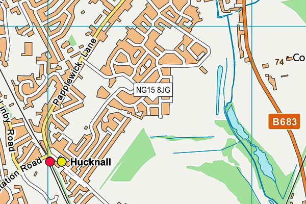 NG15 8JG map - OS VectorMap District (Ordnance Survey)