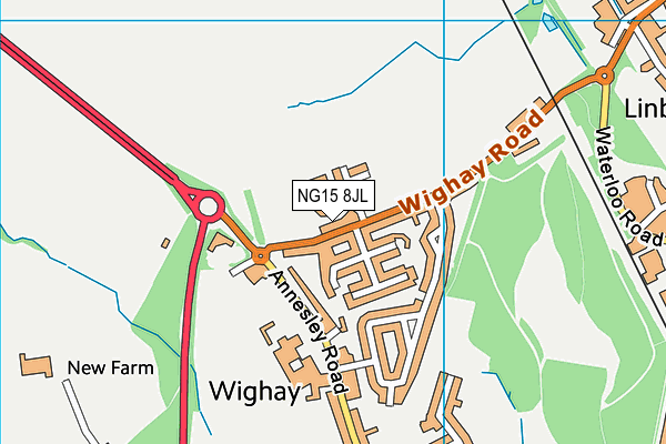 NG15 8JL map - OS VectorMap District (Ordnance Survey)