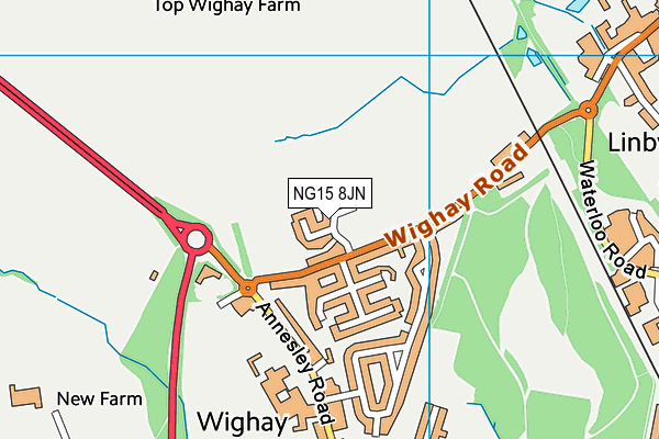 NG15 8JN map - OS VectorMap District (Ordnance Survey)