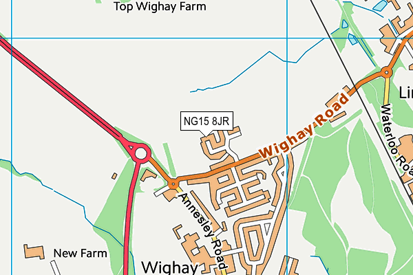 NG15 8JR map - OS VectorMap District (Ordnance Survey)