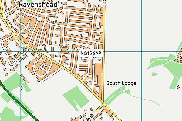 NG15 9AP map - OS VectorMap District (Ordnance Survey)